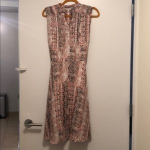 Pink Snakeskin Midi Dress